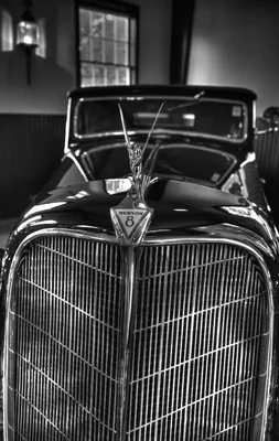 vintage hudson eight automobile front grille detail