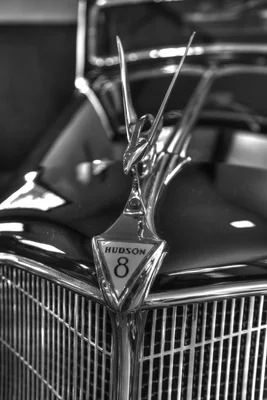 vintage hudson car hood ornament and grille