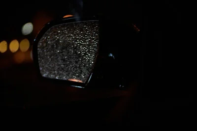 microphone in dark studio with bokeh lights
