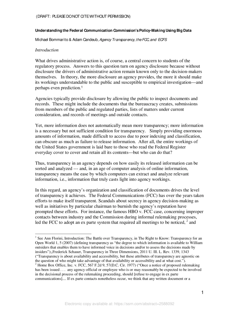 Thumbnail for Understanding the Federal Communication Commission's Policy-Making Using Big Data